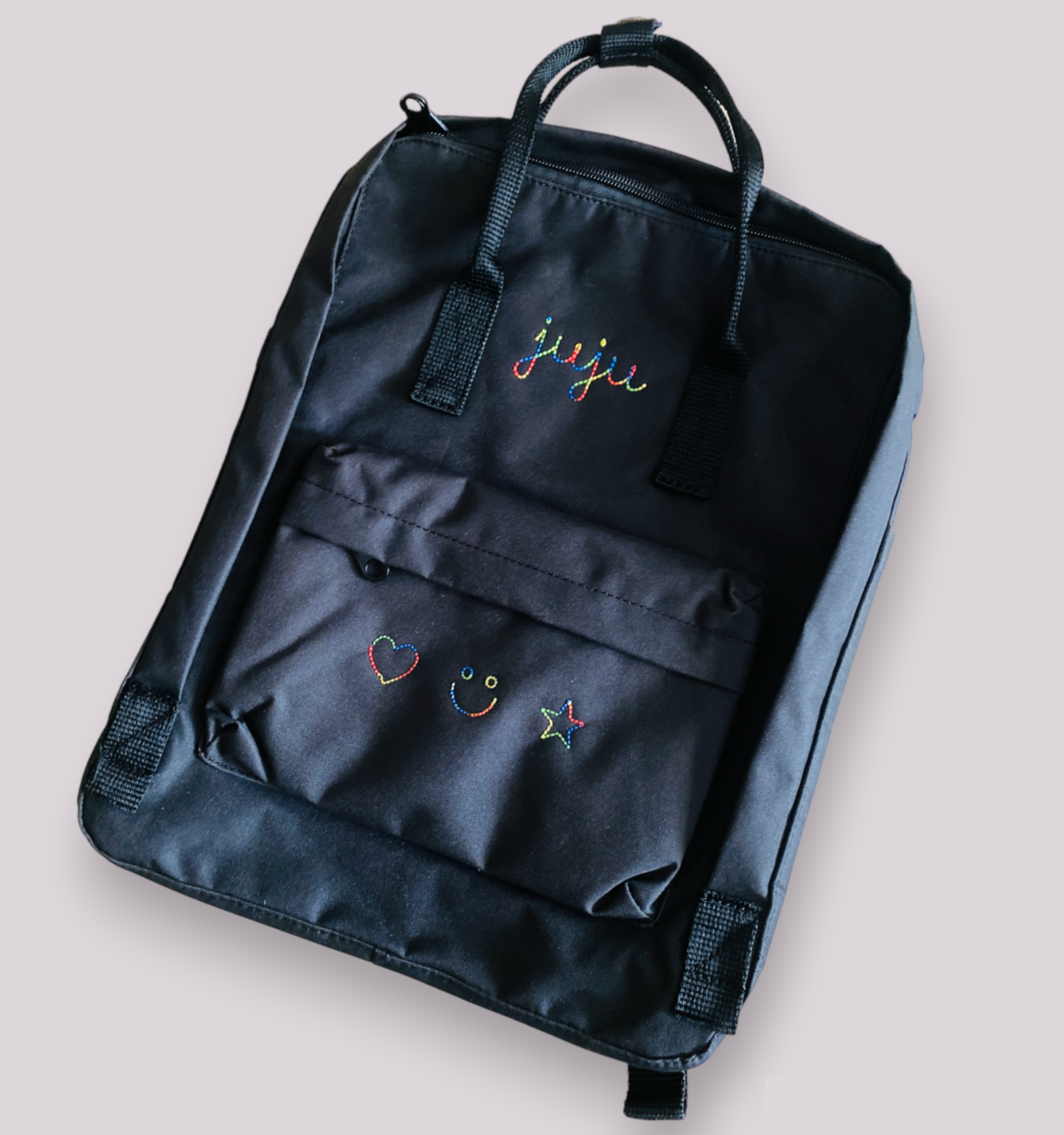 juju + stitch Personalized Custom Embroidered Black Kids Adult Unisex Backpack & Accessories