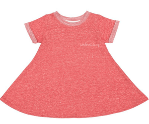 juju + stitch Personalized Custom Embroidered Dress S (6-8) / Tri-Red Big Kids French Terry Dress