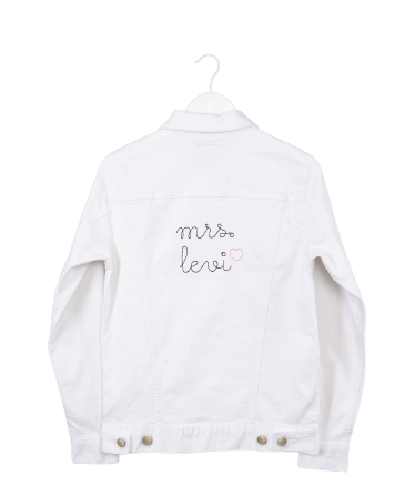 juju + stitch Personalized Custom Embroidered Black Adult Denim Jacket