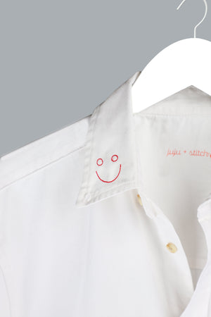 juju + stitch Personalized Custom Embroidered Adult Oversized Button Down Smiley