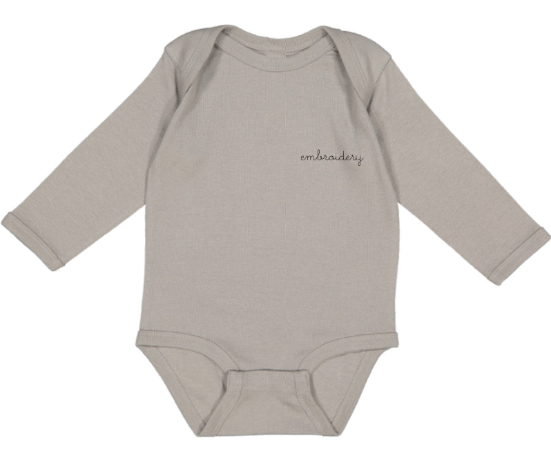 juju + stitch Personalized Custom Embroidered Onesie NB / Taupe Baby Longsleeve Onesie