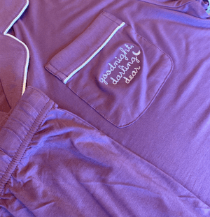 juju + stitch Personalized Custom Embroidered Pajamas Adult Small / Purple Adult Longsleeve Pajama Set