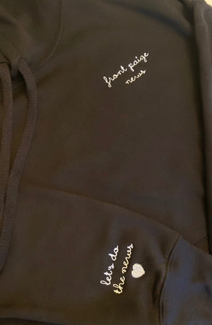 juju + stitch Personalized Custom Embroidered Sweatshirts & Hoodies juju x Front Paige News Hoodie