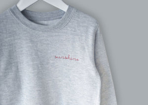 Little Kids Classic Crewneck Sweatshirt juju + stitch  custom personalized script embroidered kids crewneck fleece sweatshirt