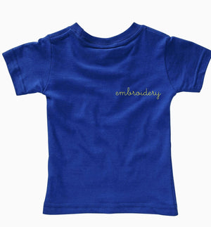 Little Kids Solid Shortsleeve T-shirt juju + stitch 7 / Blue custom personalized script embroidered kids t-shirt