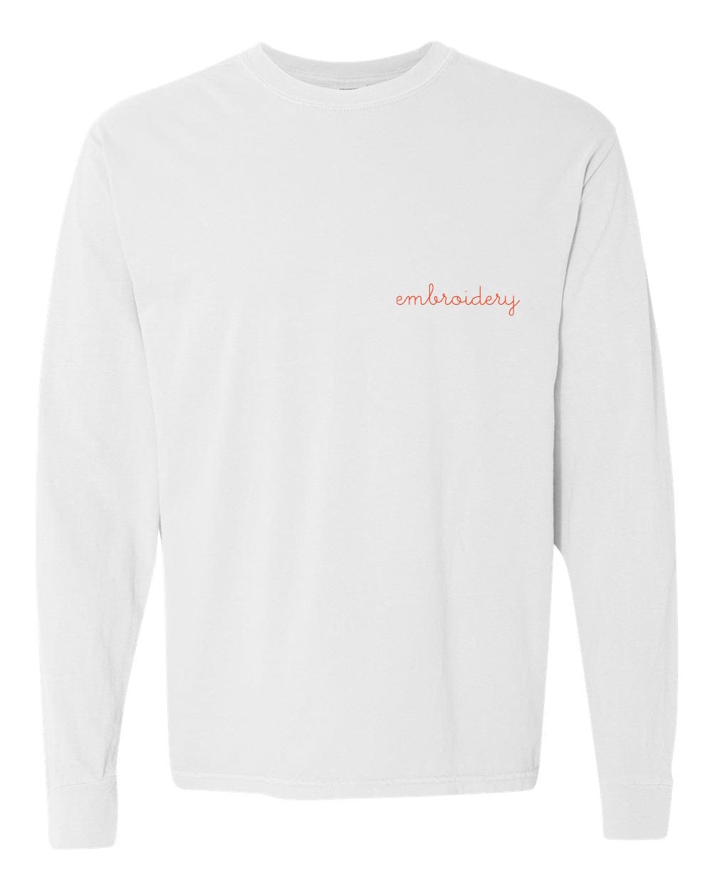 Adult Vintagewash Longsleeve Shirt (Unisex) juju + stitch Adult S / White custom personalized script embroidered longsleeve shirt