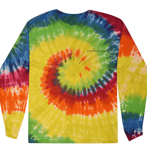 Kids Tie-Dye Longsleeve Shirt juju + stitch KIDS 2-4 / Bright Rainbow custom personalized script embroidered tie dye kids longsleeve shirt