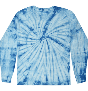 Kids Tie-Dye Longsleeve Shirt juju + stitch KIDS 2-4 / Spiral Baby Blue custom personalized script embroidered tie dye kids longsleeve shirt