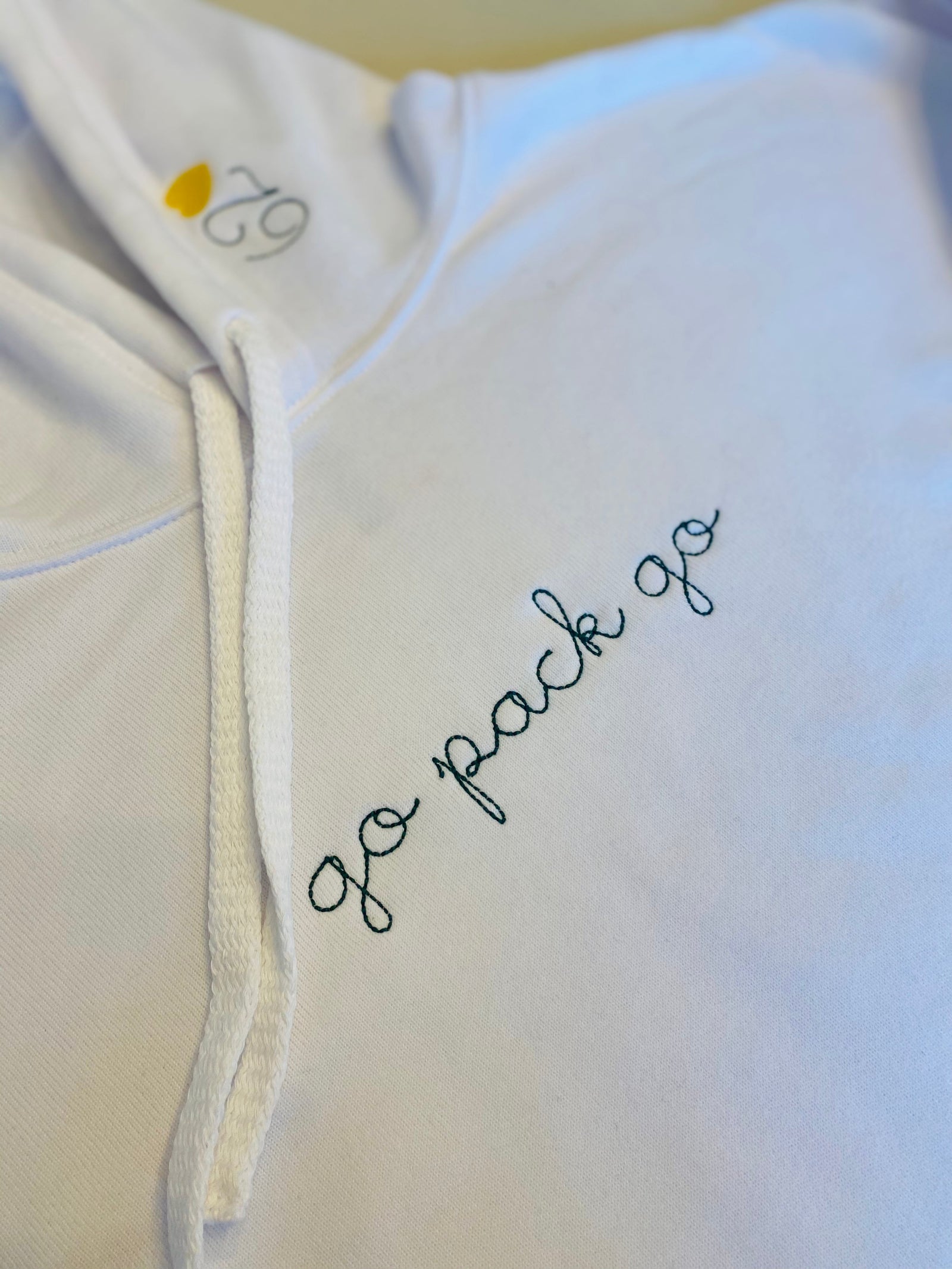 Custom embroidered sweatshirt with team colors