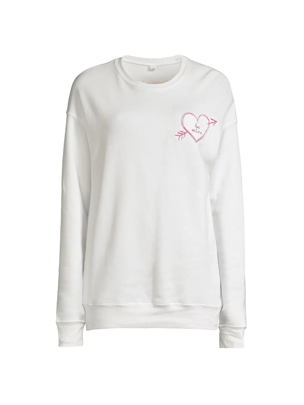 Open Heart Bow + Arrow crewneck – personalized custom embroidery