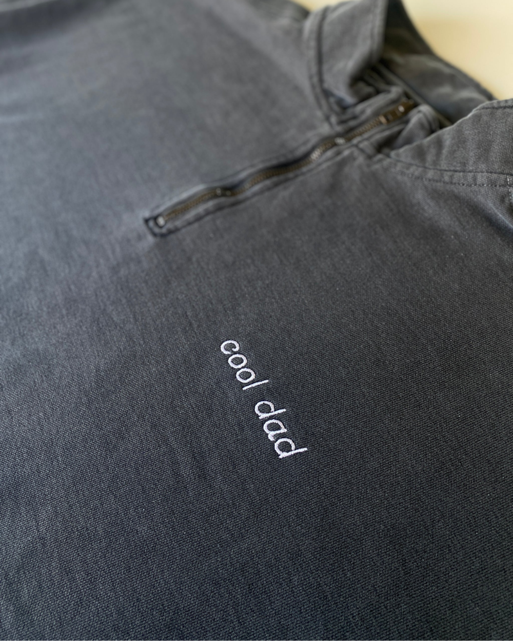 Cool Dad vintagewash half-zip sweatshirt with embroidery on chest