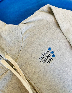 Adult Zip Fleece Hoodie (Unisex) - Custom Embroidered