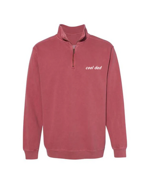"cool dad" Adult Vintagewash Half Zip Fleece Sweatshirt