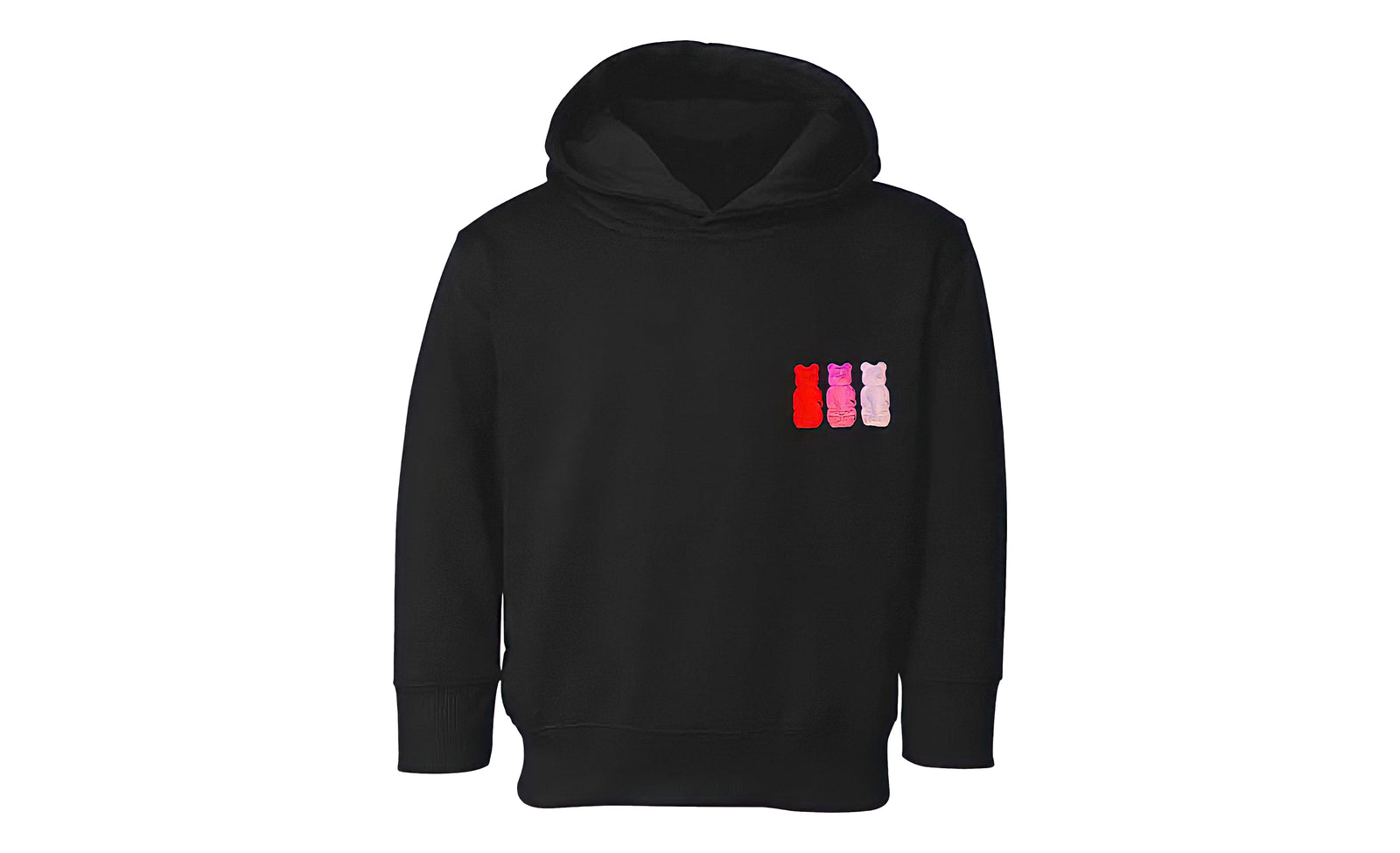 Kids hoodie with embroidered gummy bear design