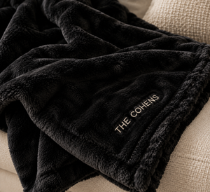 Personalized Plush Fleece Blanket – Custom Embroidery