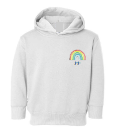 Personalized rainbow hoodie for kids – custom embroidered