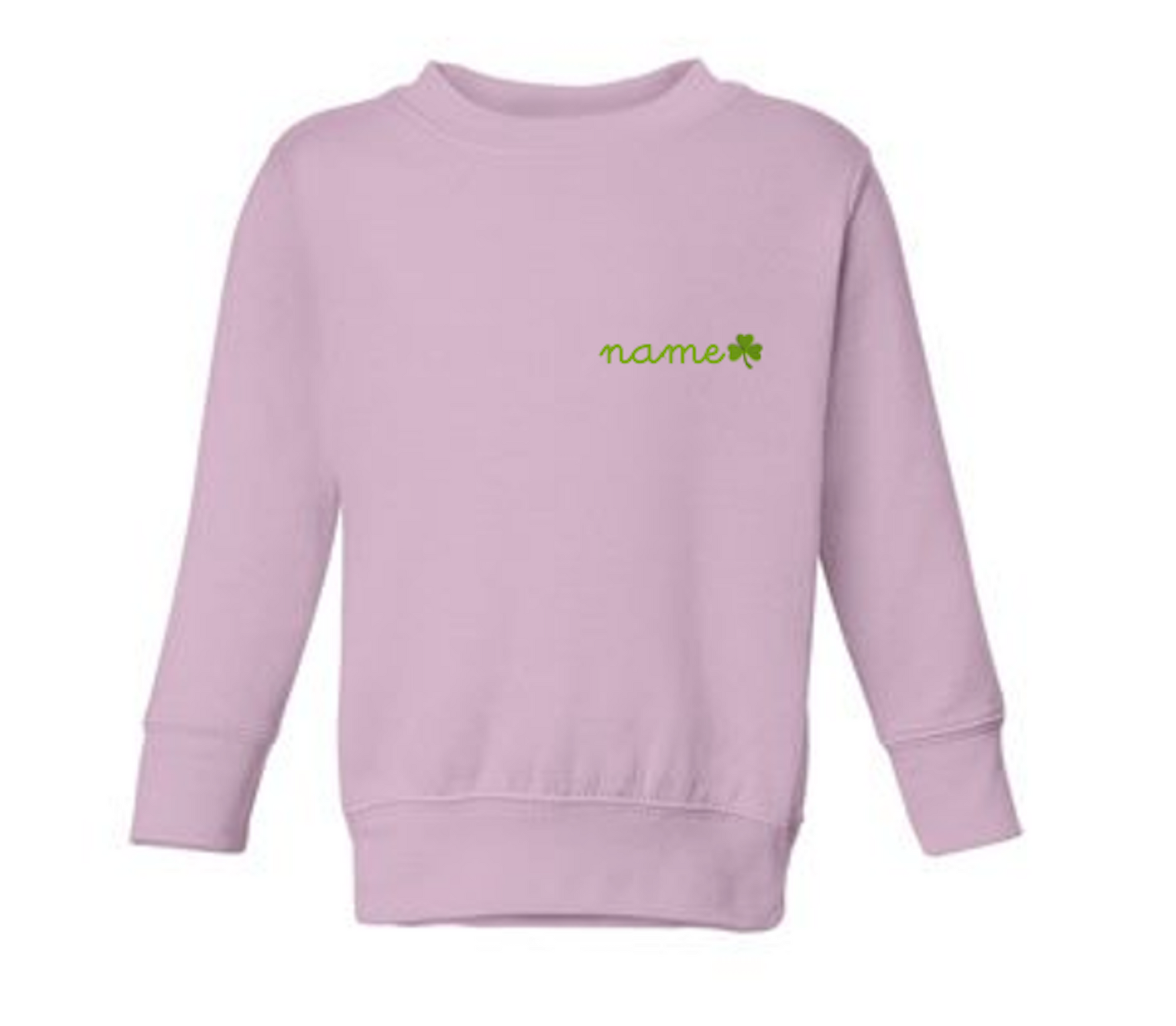 Shamrock Baby + Little Kid Classic Crewneck, Personalized