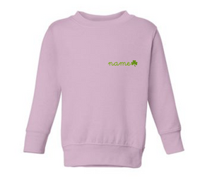 Shamrock Baby + Little Kid Classic Crewneck, Personalized