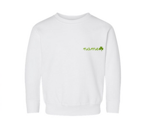 Shamrock Baby + Little Kid Classic Crewneck, Personalized