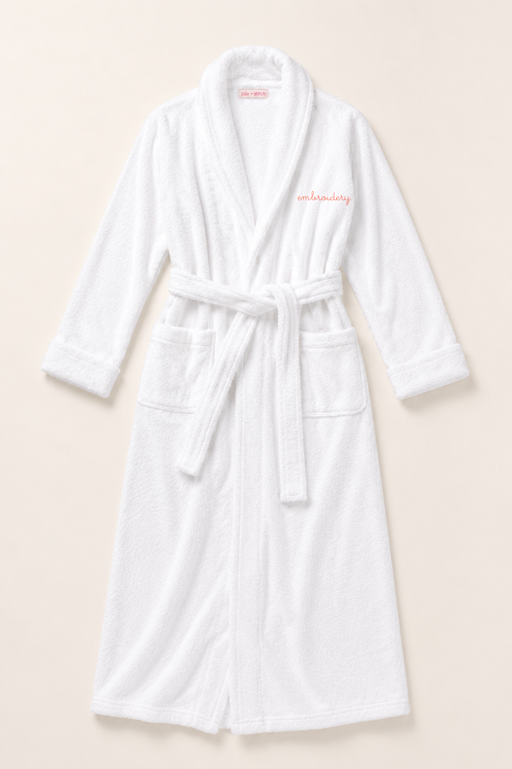 Personalized adult Turkish cotton bath robe – custom embroidered