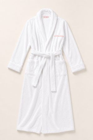 Personalized adult Turkish cotton bath robe – custom embroidered