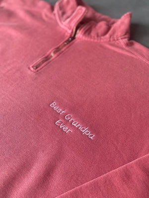 Adult Vintagewash Half Zip Fleece Sweatshirt (Unisex) - Custom Embroidered