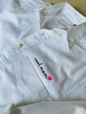 "cool mom" Adult Oversized Button Down