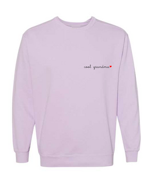 Lilac cool grandma embroidered sweatshirt