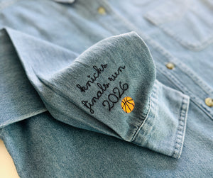 knicks 2026 finals run denim button down
