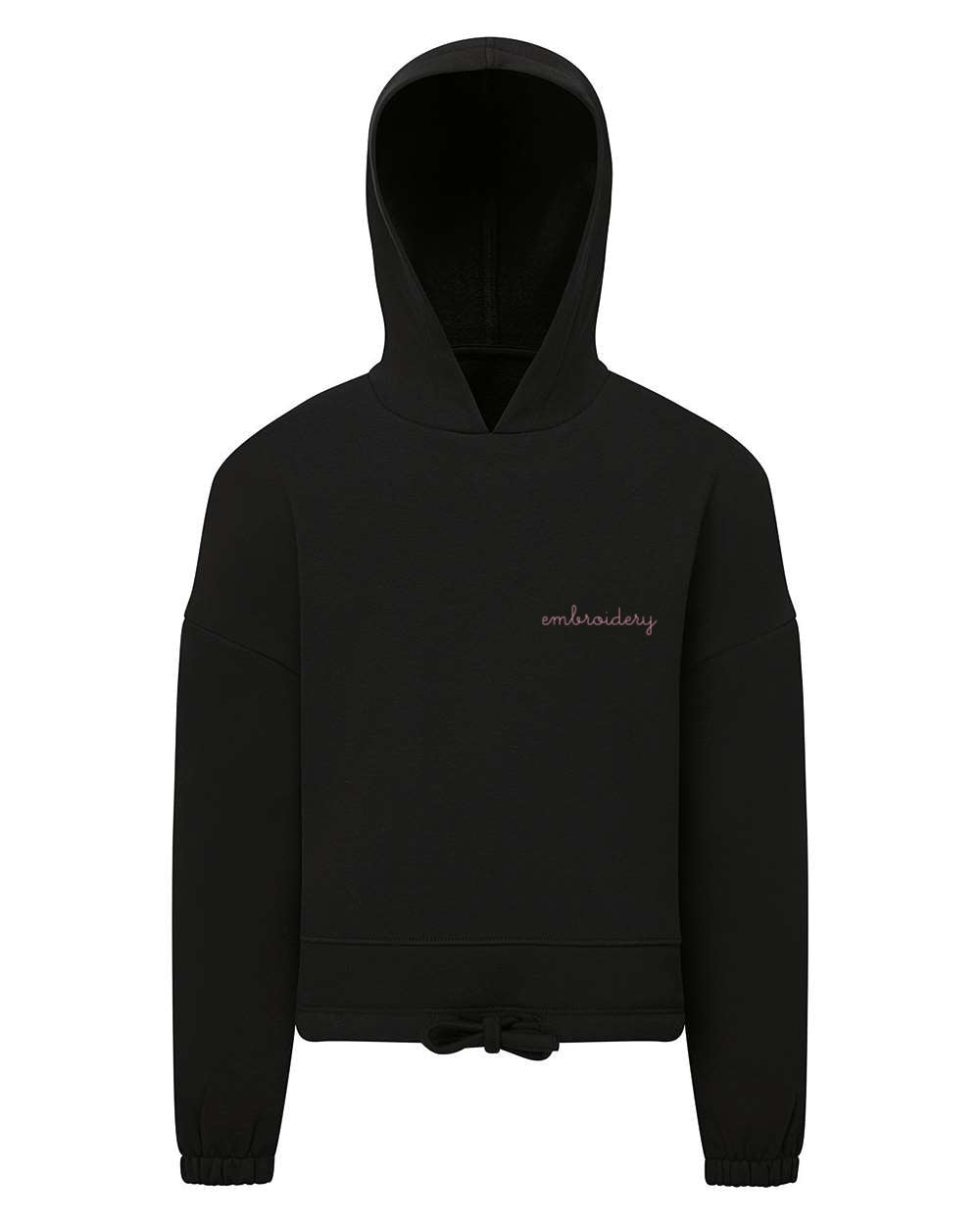 New! Girls Cropped Hoodie - Custom Embroidered