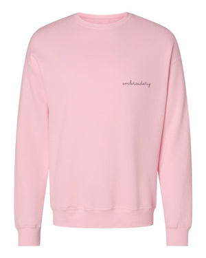 Adult Classic Crewneck Fleece (Unisex) juju + stitch S / pink custom personalized script embroidered crewneck fleece