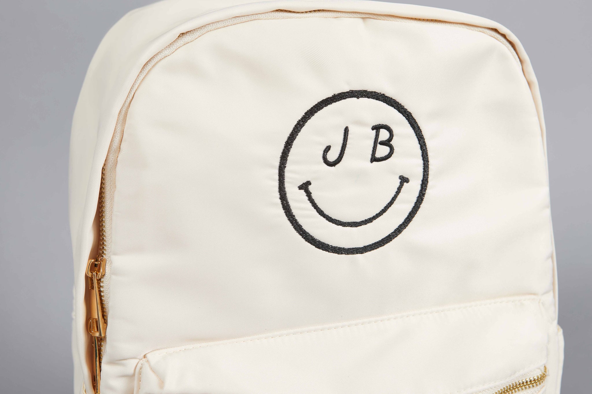 happy face mini backpack Classic Nylon Backpack – Personalized & Custom Embroidered | Back-to-School