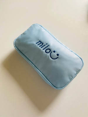 juju + stitch Personalized Custom Embroidered Accessories Light Ice Blue Cosmetic Nylon Pouch