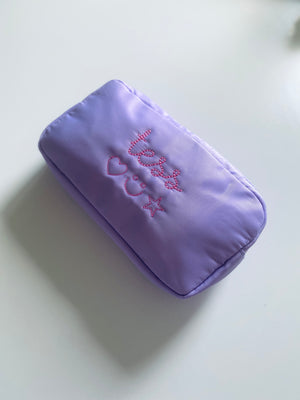 juju + stitch Personalized Custom Embroidered Accessories Lilac Purple Cosmetic Nylon Pouch