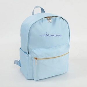 juju + stitch Personalized Custom Embroidered Accessories Light Blue Nylon Classic Backpack