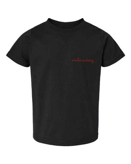 Custom embroidered cotton short sleeve t-shirt for kids