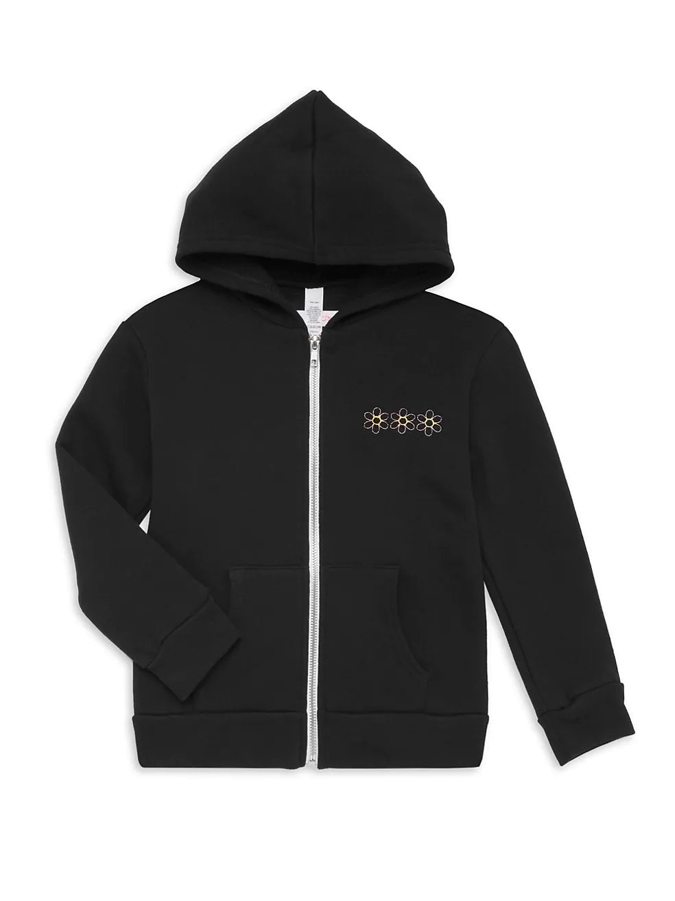 flower girl Black Zip-Up Hoodie