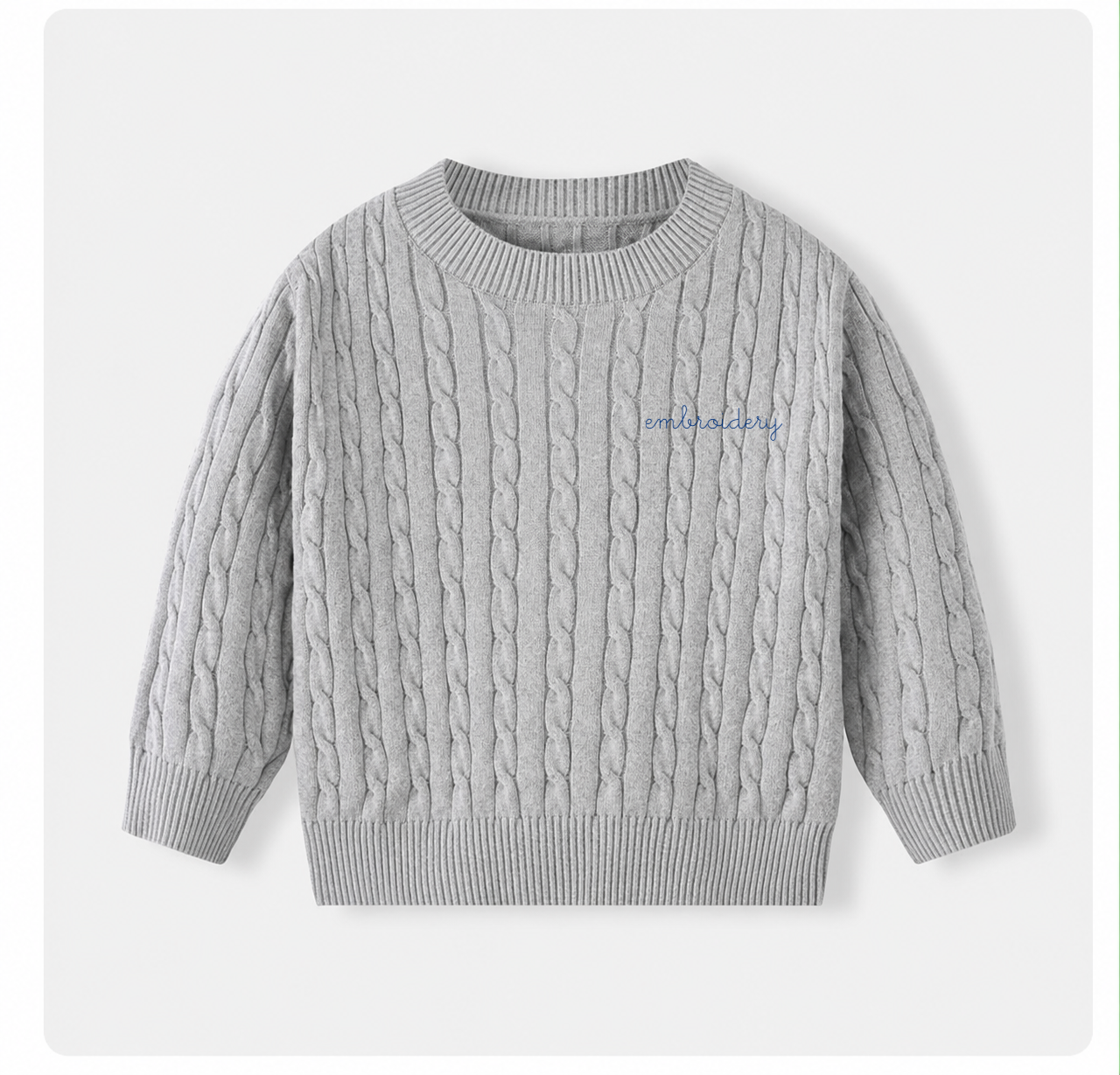 New! Little Kids Cable Knit Sweater - Custom Embroidered