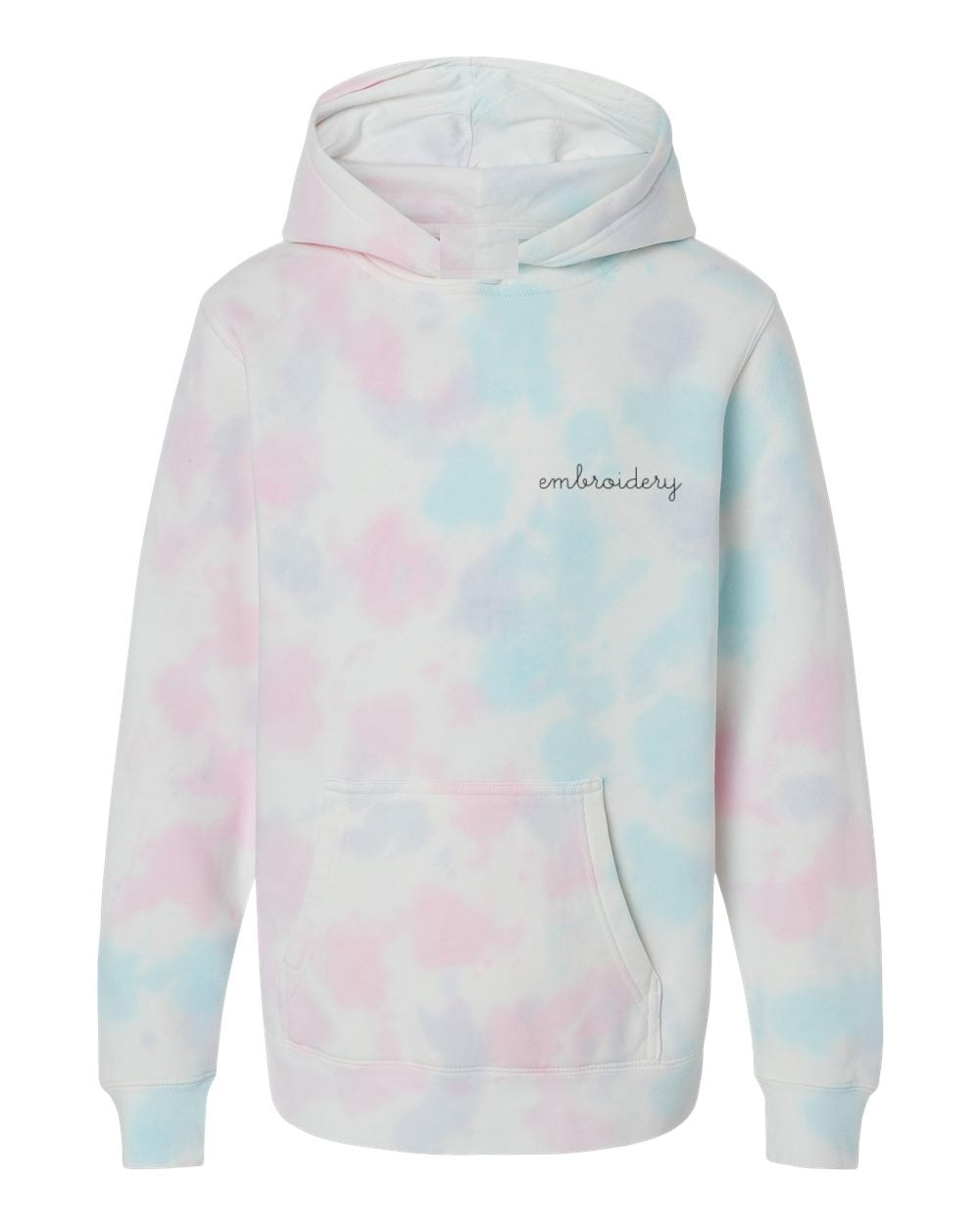 Kids Tie-Dye Pullover Hooded Sweatshirt - Custom Embroidered