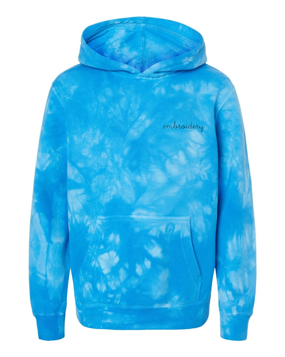 Kids Tie-Dye Pullover Hooded Sweatshirt - Custom Embroidered