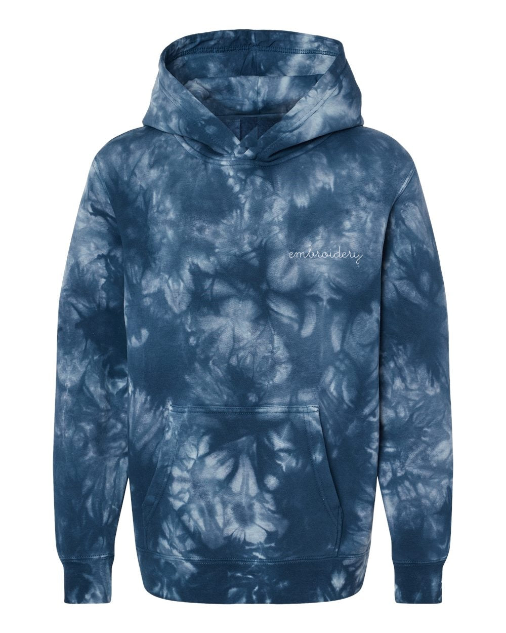 Kids Tie-Dye Pullover Hooded Sweatshirt - Custom Embroidered
