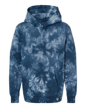 Kids Tie-Dye Pullover Hooded Sweatshirt - Custom Embroidered