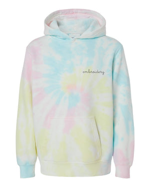 Kids Tie-Dye Pullover Hooded Sweatshirt - Custom Embroidered