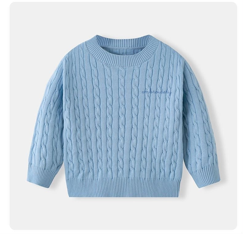 New! Little Kids Cable Knit Sweater - Custom Embroidered