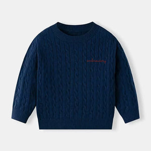Little Kids Cable Knit Sweater - Custom Embroidered
