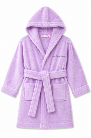 Personalized hooded kids robe in Turkish terry cotton