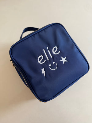 Back-to-school insulated lunch bag with embroidery