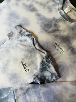 Adult Supersoft Marbled Tie-Dye Crewneck Sweatshirt (Unisex) - Custom Embroidered