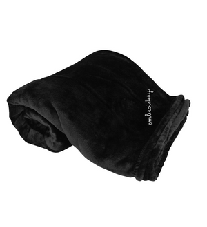 Personalized plush fleece blanket with custom embroidery