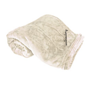 Custom embroidered 60 x 72 inch plush fleece blanket
